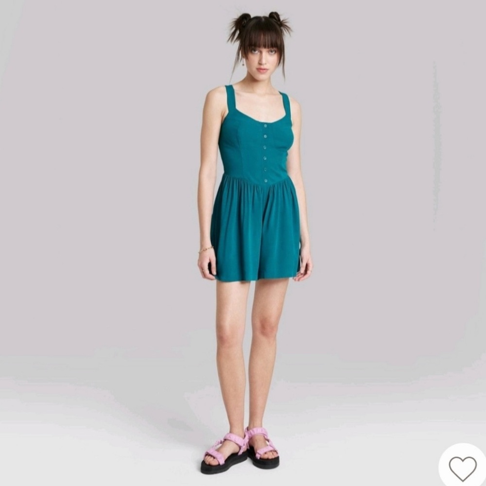 NWT Wild Fable teal blue romper size XS